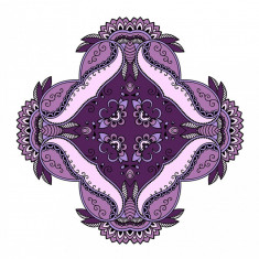 Sticker decorativ Mandala, Mov, 50 cm , 1063STK