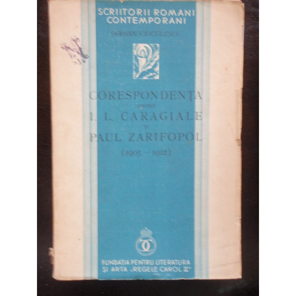 CORESPONDENTA DINTRE I.L. CARAGIALE SI PAUL ZARIFOPOL