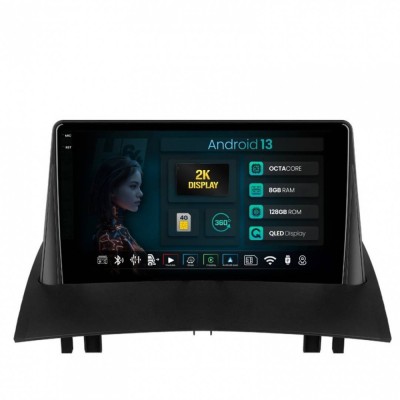 Navigatie 2K Renault Megane 2 (2002-2009) 8GB RAM Android 13 Octacore Slot Sim 4G DSP GPS Wi-FI Carplay Android Auto USB Bluetooth Waze Touchscreen 9. foto