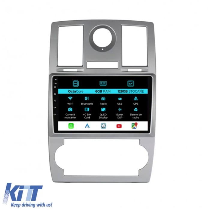 Navigatie Android Dedicata Chrysler 300C (2004-2008), 9Inch, 6Gb Ram, 128Gb Stocare, Carplay Performance AutoTuning