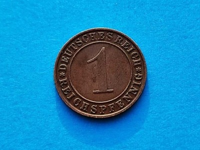 1 Pfennig 1931 -D-Germania-stare buna -patina foto