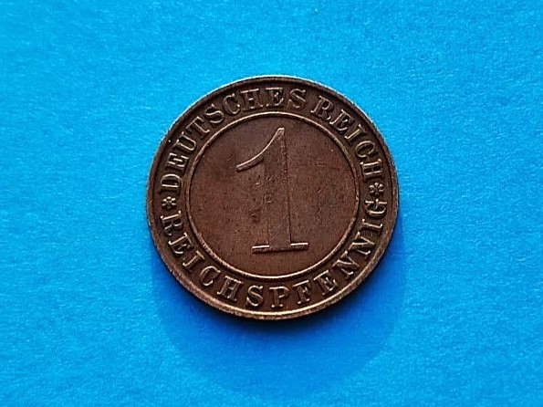 1 Pfennig 1931 -D-Germania-stare buna -patina
