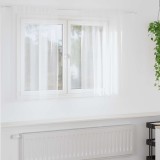 Perdele cu perdele 2 pcs Alb 140 x 140 cm Poliester