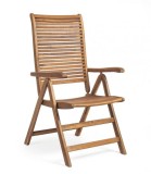 Cumpara ieftin Scaun gradina recliner lemn maro Noemi 57.5x70x111 cm
