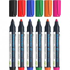 Marker Schneider Maxx 290, Pentru Tabla De Scris+flipchart, Varf Rotund 2-3mm, 6 Cul/set - (n,r,a,v,