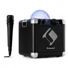 Auna BC-10, sistem karaoke, iluminare de petrecere, bluetooth, baterie reincarcabila, usb, aux-in, negru foto