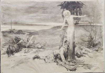Stoica Dumitrescu (1886 - 1956 ) - Rugaciune la Sfanta Troita foto
