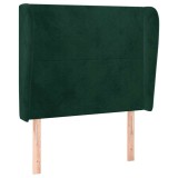 Cumpara ieftin Tablie pat cu aripioare verde inchis 93x23x118/128 cm catifea