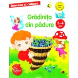 DESENEZ SI COLOREZ. Gradinita din padure. 3-4 ani