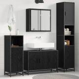 Cumpara ieftin Set de mobilier pentru baie 3 buc. Stejar Negru 90 x 33 x 60 cm