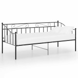 Cumpara ieftin Cadru de pat canapea, negru, 90x200 cm, metal