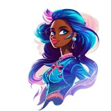Sticker decorativ, Woman, Albastru, 86 cm, 8440ST