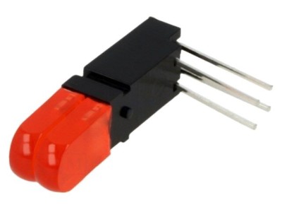 LED Roșu Difuz 2 diode, 20mA foto