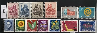 ELVETIA 1961, An complet, serii MNH foto