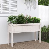 Gossi jardinier de gradina cu picioare, alb, 110x31x70 cm, lemn masiv