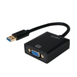 CABLU video LOGILINK, adaptor USB 3.0 (T) la VGA (M), 10cm, rezolutie maxima Full HD (1920 x 1080) la 60 Hz, negru, &quot;UA0231&quot; (timbru verde 0.08 lei)