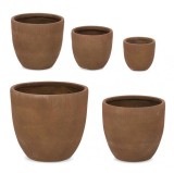 Cumpara ieftin Set 5 ghivece flori maro 20.5 cm, 26 cm, 33 cm, 39 cm, 47.5 cm