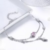 Bratara Din Argint Pink ---Heart--- Arg382X, Argintboutique