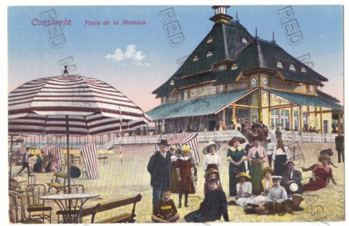 2201 - CONSTANTA, plaja de la Mamaia, Romania - old postcard - unused