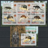 Timorul de Est 2001 - Seria Completă + Coliță Filatelică &bdquo;Faună / Specii de Marsupiale Americane și Didelfide&rdquo; Ștampilat - Cod: -SW13