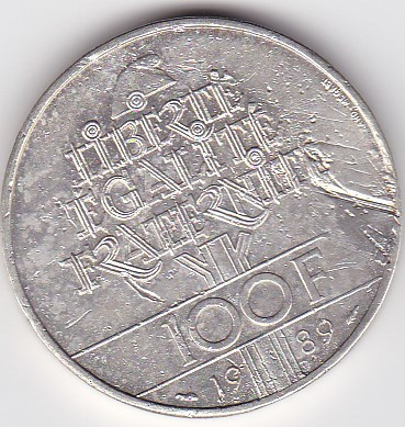 Franta 100 Franci francs 1989