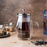 Infuzor din sticla, transparent, pentru cafea, ceai si lapte, 350ml, Klausberg