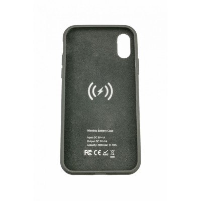Acumulator extern ifans battery case 3000 mah wireless pentru apple iphone x, negru foto