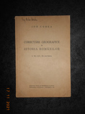 ION CONEA - CORECTARI GEOGRAFICE IN ISTORIA ROMANILOR (1938) foto