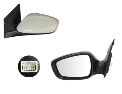 Oglinda usa exterioara Hyundai I30 (Gd), 03.2012-2016, partea Stanga, reglare electrica; grunduit; sticla convexa; geam cromat, SRL foto