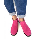 Ghete din piele naturala intoarsa cu talpa joasa Fucsia Edna