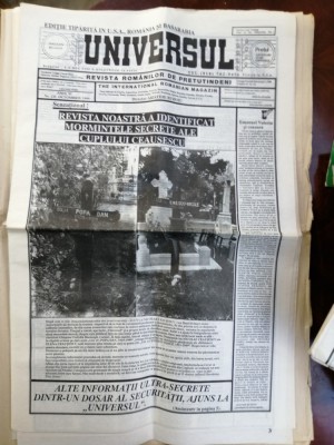 1990 Ziarul UNIVERSUL -Revista romanilor de pretutindeni Nr.133 /octombrie foto