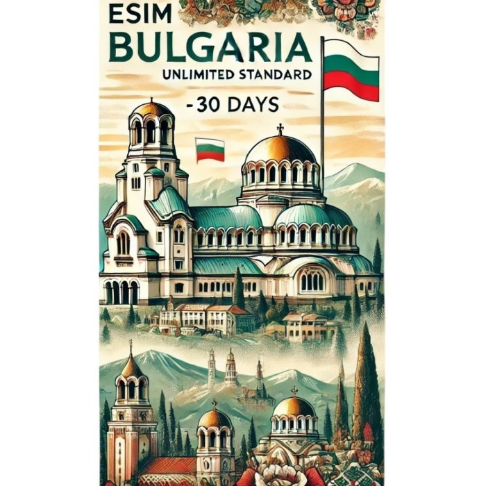 eSIM Bulgaria, Unlimited Standard, 30 Days