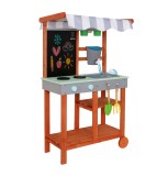 Bucatarie de gradina pentru copii din lemn LULILO Sable cu roti si accesorii, 116cm