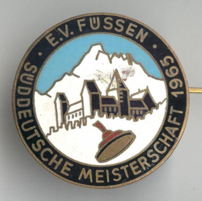 Insigna 1965 E.V. FUSSEN SUD DEUTSCHE MEISTERSCHAFT - schi alpinism Rara foto