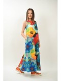 Cumpara ieftin ROCHIE LUNGA FARA MANECI SPLENDIDOZZO - O PAUZA DE CULOARE SI CONFORT CU BUZUNARE PRACTICE TALIE UNICA Multicolora