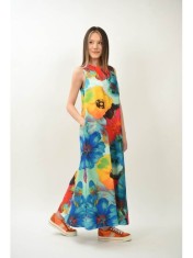 ROCHIE LUNGA FARA MANECI SPLENDIDOZZO - O PAUZA DE CULOARE SI CONFORT CU BUZUNARE PRACTICE TALIE UNICA Multicolora