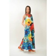 ROCHIE LUNGA FARA MANECI SPLENDIDOZZO - O PAUZA DE CULOARE SI CONFORT CU BUZUNARE PRACTICE TALIE UNICA Multicolora