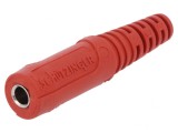 Soclu Banană 4mm 10A 70VDC Roșu Nichelat Pe Cablu