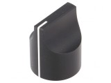 Buton rotativ negru cu indicator 6mm aluminiu