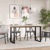 Picioare Masa Sufragerie Fonta O-Frame 140x60x73cm Negre Industriale Robust