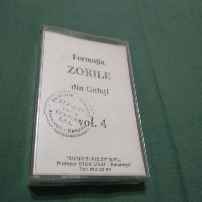 CASETA MUZICA DE PETRECERE-FORMATIA ZORILE VOL 4 ORIGINALA
