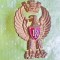 G11-I-Insigna Italia veche cu Vultur si Coroana Regala alama aurita in patina.