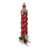 Cumpara ieftin Ornament brad Lumanare sticla rosie 3x3x16 cm