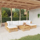 Cumpara ieftin Set mobilier grădină cu perne, 7 piese, lemn masiv de tec