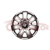 Set 4 Capace Roti Skoda R16 Argintii, Plastic Flexibil, Model 415 - Calitate Superioara, Fixare Sigura