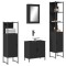 Gossi set mobilier de baie, 4 piese, negru, lemn prelucrat