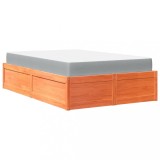 Cumpara ieftin Pat cu saltea, maro ceruit, 120x200 cm, lemn masiv pin