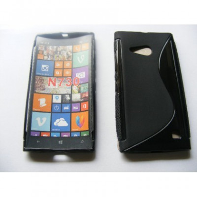 Husa silicon S-line Nokia Lumia 730 / 735 Negru foto