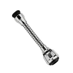 Prelungitor flexibil cu aerator pentru robinet, 2 moduri, Universal, Otel inoxidabil, Argintiu, mod economic