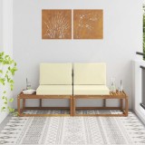 vidaXL Canapea de exterior cu pernă 2 Bucată Natural și Crem 900479